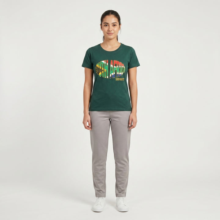 Dark green short-sleeve women&